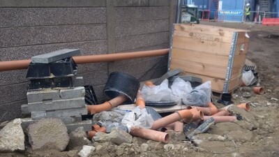 messy construction site