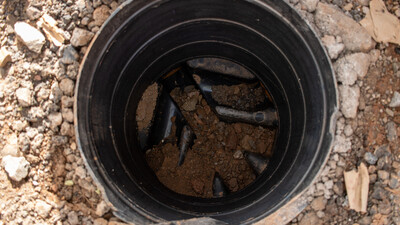 Blocked Drain on a building site MuckStopper Inspection Chamber problem