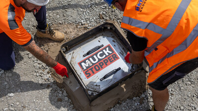 MuckStopper Installation Manhole Protection During Construction