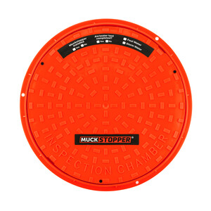 MuckStopper TPU Red Inspection Chamber Cover Top View 