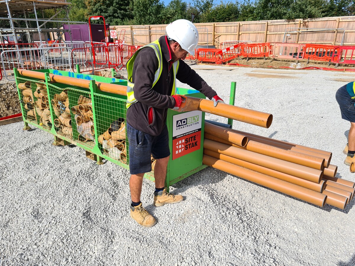 AD Bly SiteStak Cutting Drainage Pipe