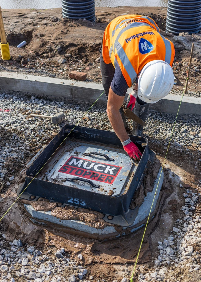 MuckStopper RS 675 Install with Manhole Cover and Frame by Westshield